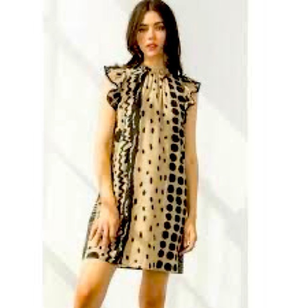 Thml Polka Dot Ruffle Sleeve Dress